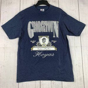 Vintage‎ Georgetown Hoyas NCAA Large Teejays Casual T-Shirt Blue Mens